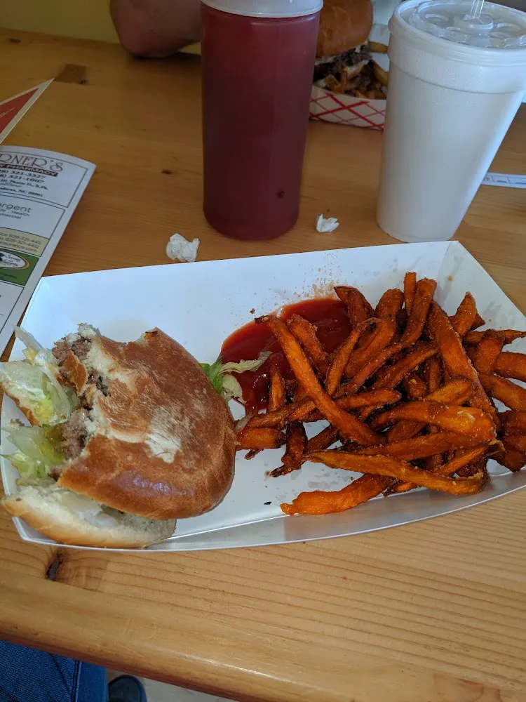 Bacon Cheeseburger with Sweet Potato Fries